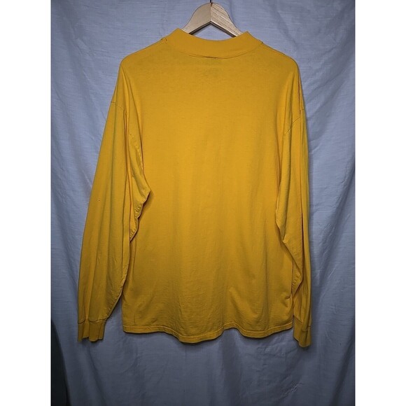 Vintage 90s SOFFE Choice Yellow Long Sleeve Mock Neck T-SHIRT XL Eagles - Picture 5 of 8